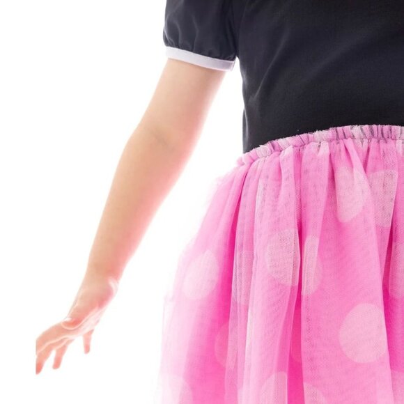 Disney Minnie Mouse Dress With Puff Sleeves SIZE 18 MONTHS Pink And Black NEW - Picture 9 of 9